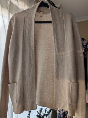 White Stuff Merino Wool Cardigan - Oatmeal M